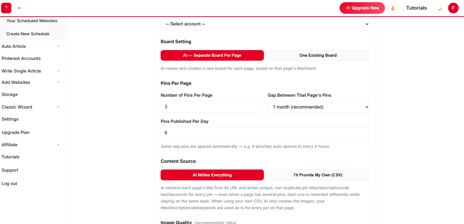 Choosing pin templates, colours and fonts