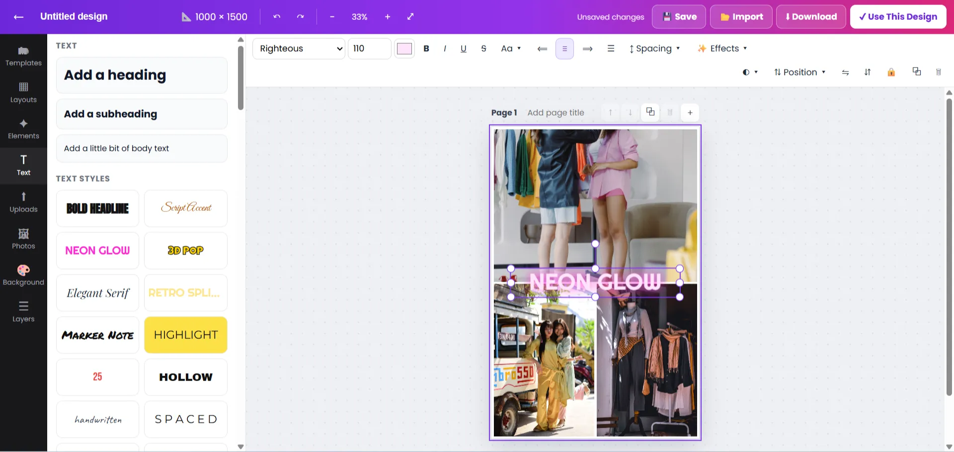 AutomatedPin free design editor — a Canva alternative for creating Pinterest pins with templates, fonts and elements